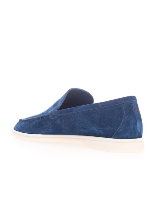 Loro Piana Blue Logo Details Loafers for men