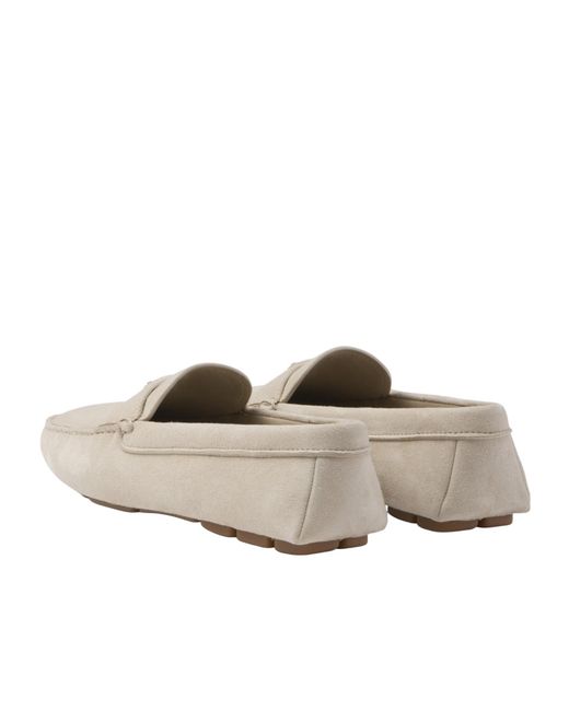 Prada White Suede Driving Shoes for men