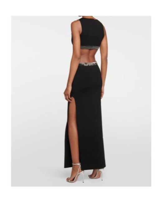 Galvan Black Mirrored Luna Cutout Maxi Dress