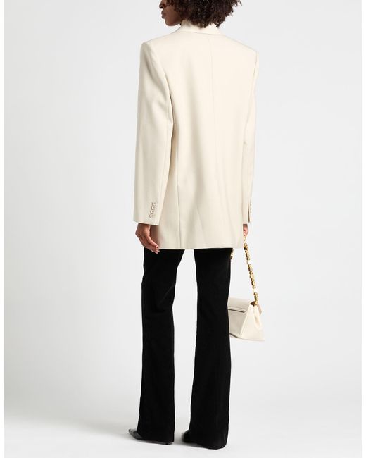 Saint Laurent Natural Single-Breasted Blazer
