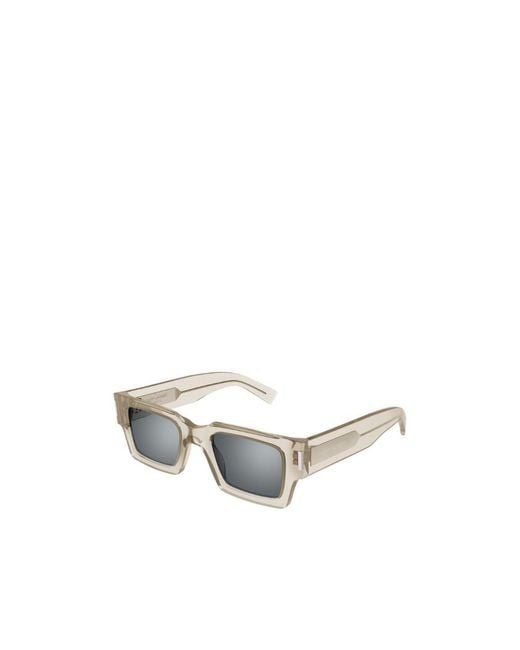 Saint Laurent White Eyewear Rectangular Frame Sunglasses for men
