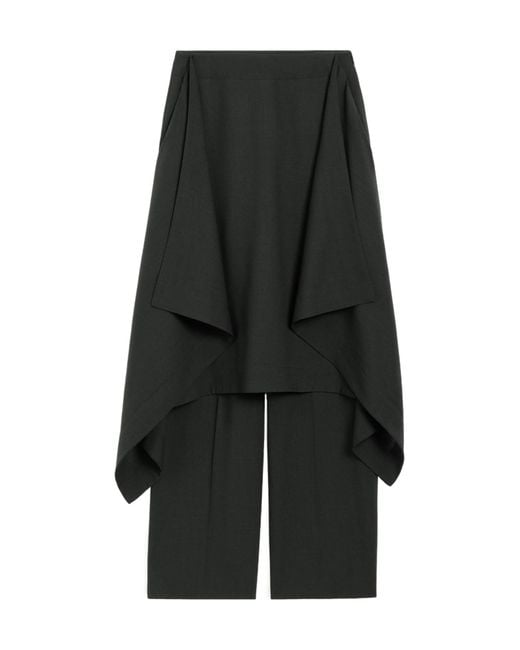 AMI Black Wool Skirt Trousers