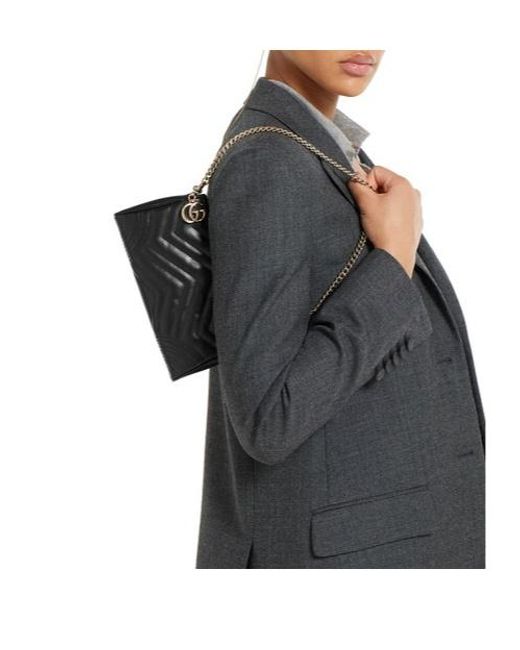Gucci Black Gg Marmont Small Shoulder Bag