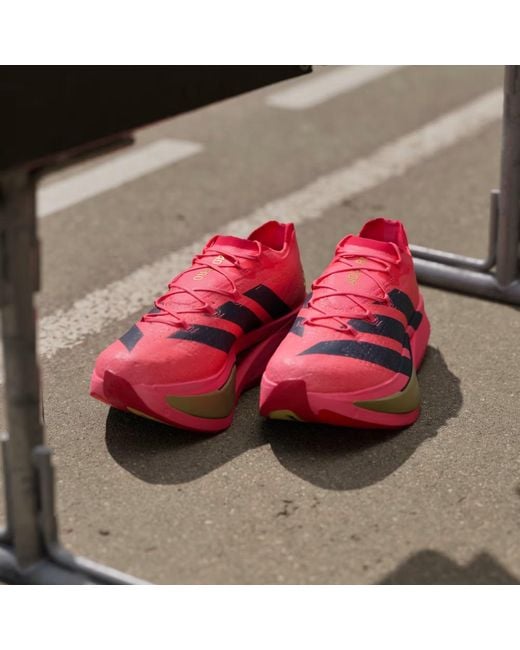 Adidas Pink Adizero Prime X3 Strung Shoes for men