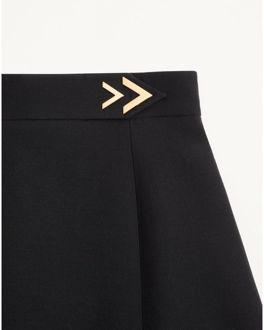 Valentino Black Crepe Couture Midi Skirt