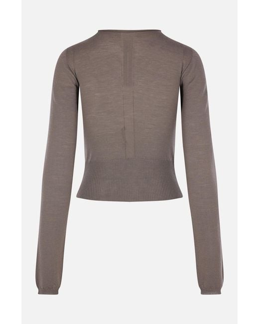 Rick Owens Brown Cropped Pullover
