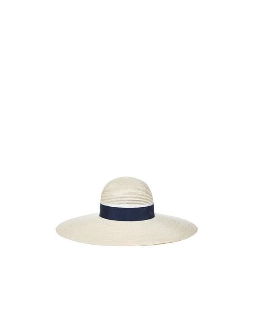 Maison Michel White Logo Plaque Blanche Hat