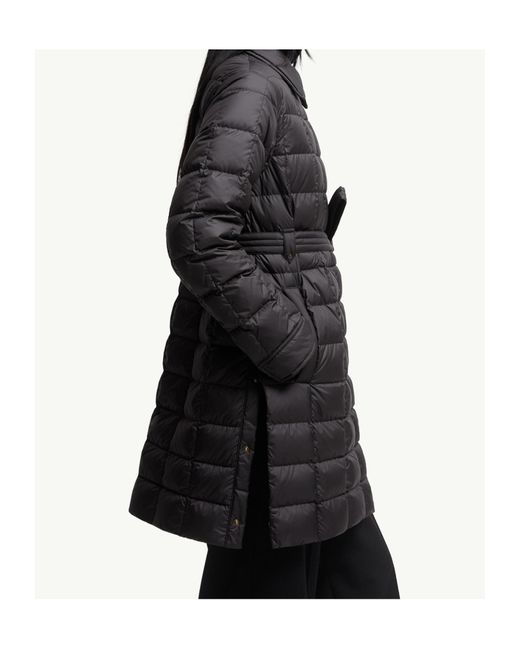 Moncler Black Gresillon Belted Long Down Jacket