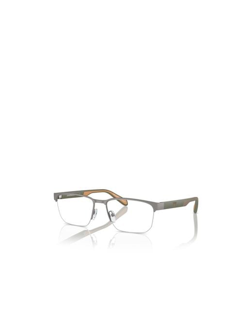 Emporio Armani Natural Rectangular Frame Glasses for men
