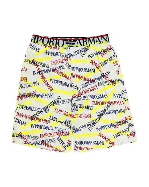 Emporio Armani Yellow Logo Printed Boxer Panties for men