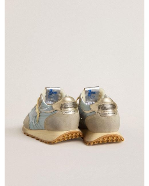Golden Goose Deluxe Brand Blue Marathon Lace-Up Sneakers