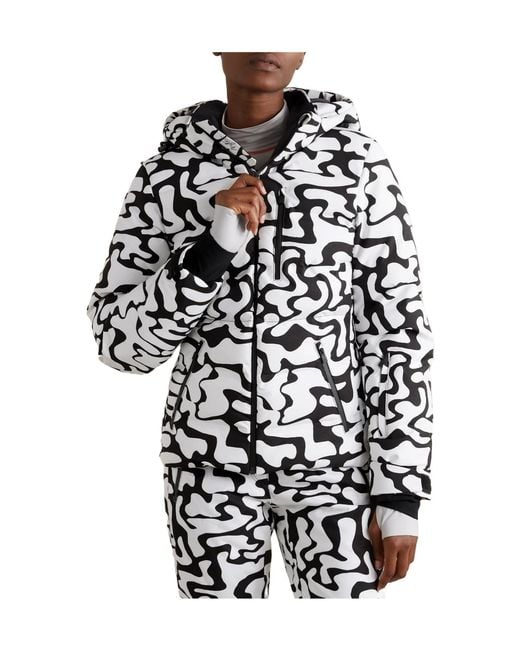 Aztech Mountain Black Hooded Printed Down Ski Jacket