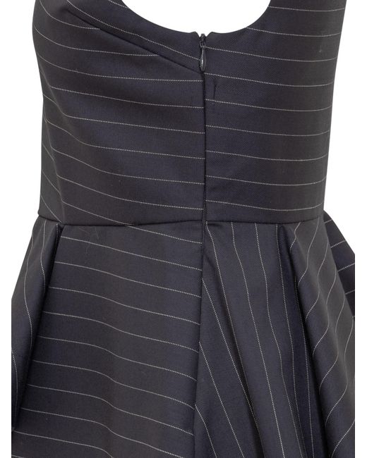 J.W. Anderson Gray Jw Anderson Pinstriped Peplum Top