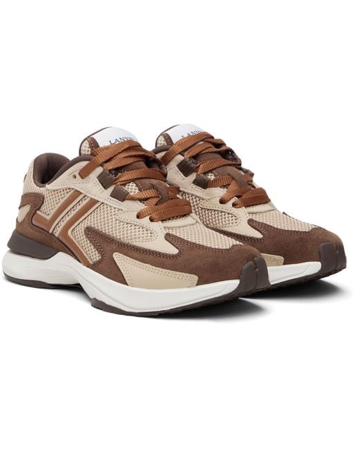 Lanvin Brown Jla Mesh Sneakers for men