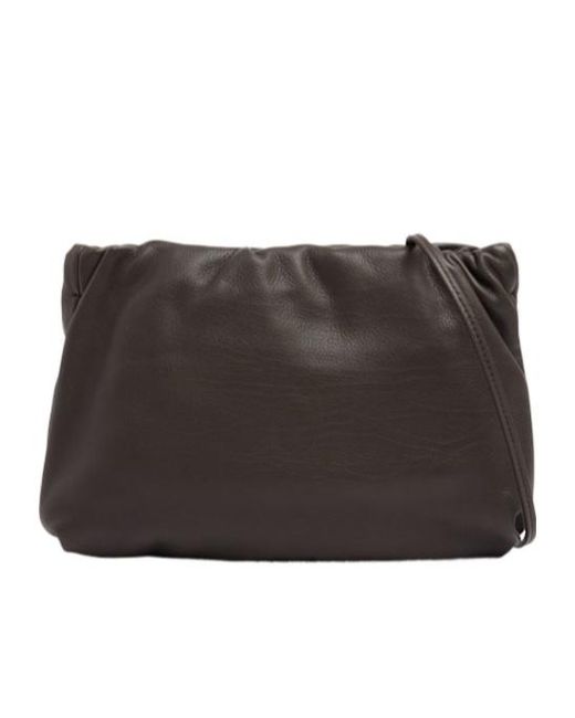 The Row Black Bourse Micro Grain Leather Shoulder Bag
