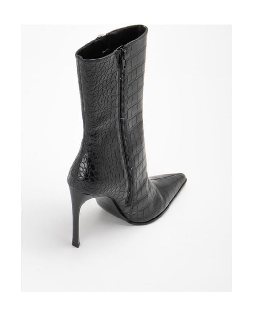 Versace Jeans Black Couture Zip Stiletto Boots