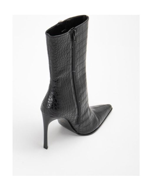 Versace Jeans Black Couture Zip Stiletto Boots