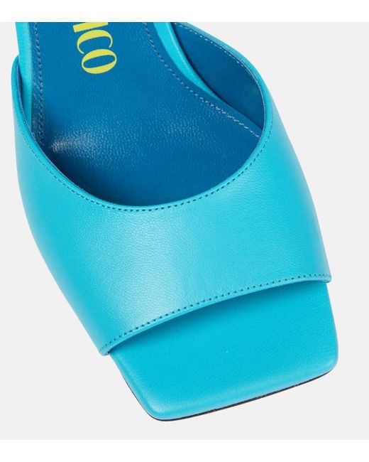 The Attico Blue Piper 85 Leather Sandals