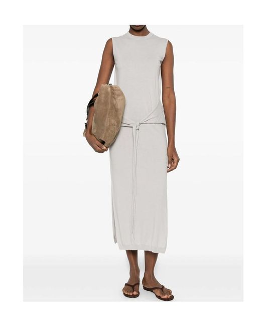 Lemaire White Sleeveless Tied Detail Midi Dress