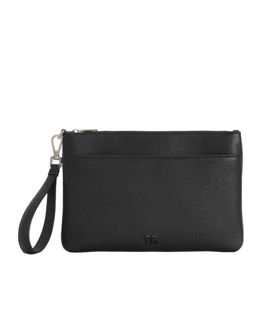 Dolce & Gabbana Black Zipper Toiletry Bag for men