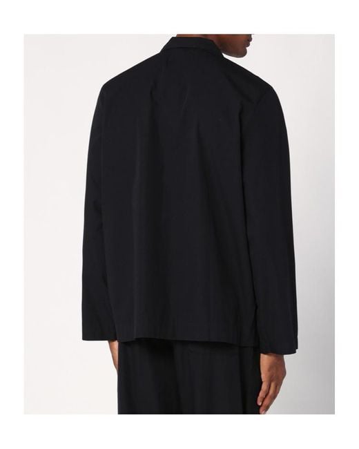 Tekla Black Long-Sleeve Pyjama Shirt for men