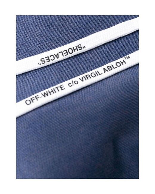 Off-White c/o Virgil Abloh Blue Logo Printed Hooded Sweater for men