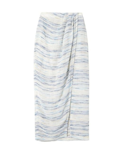 Lisa Marie Fernandez White Lightweight Striped Wrap Dress