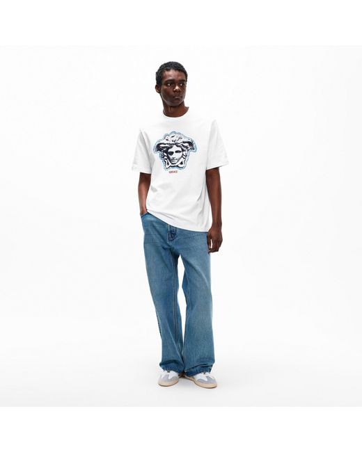 Versace White Printed Logo T-Shirt for men