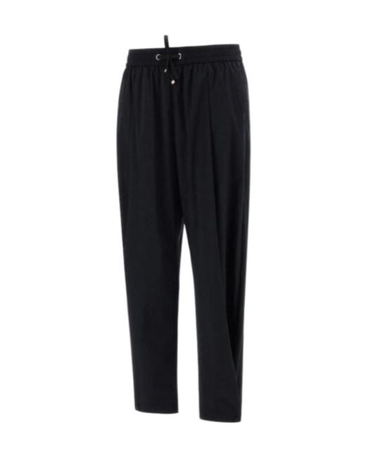 Herno Black Drawstring Straight-Leg Pants