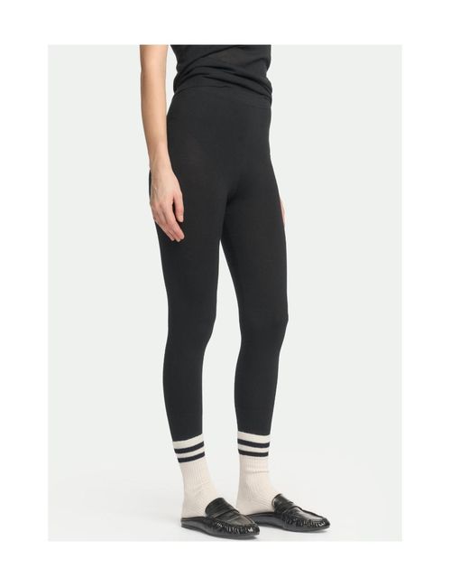 Malo Black Fine-Knit Cashmere Leggings