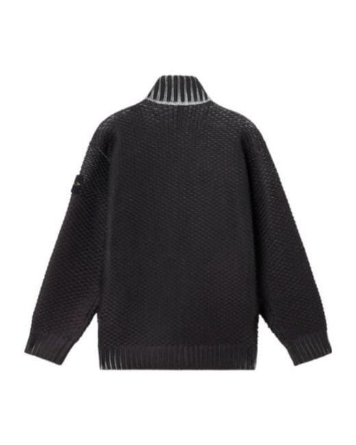 Stone Island Blue Logo Patch Zip-Up Jumper for men