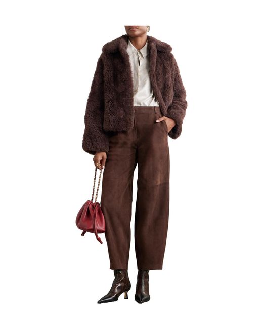 Yves Salomon Brown Shearling Jacket