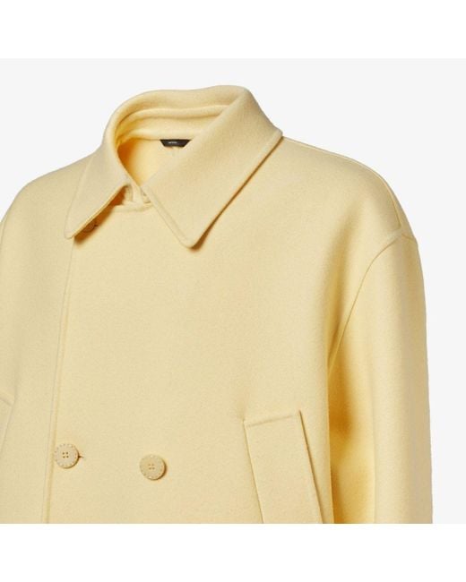 Fendi Natural Double Breasted Pea Coat for men