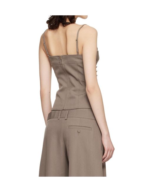 KNWLS Brown Jett Corset Top