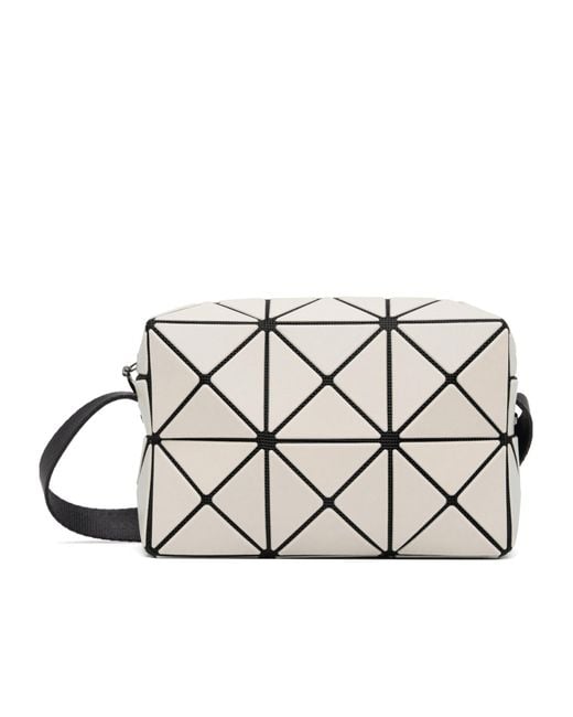 Issey Miyake White Cuboid Geometric-Panel Mini Bag