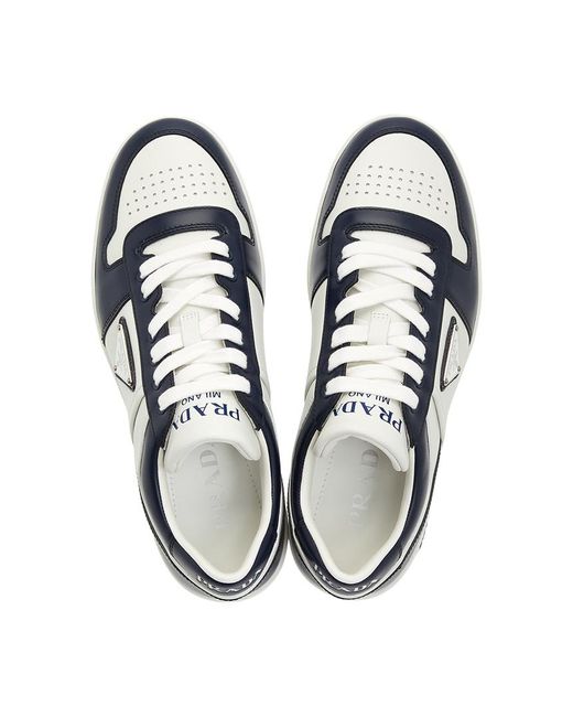 Prada Blue Downtown Lace-Up Sneakers for men