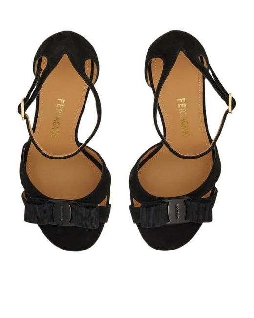 Ferragamo Black Ferragamo Vara Bow Sandals