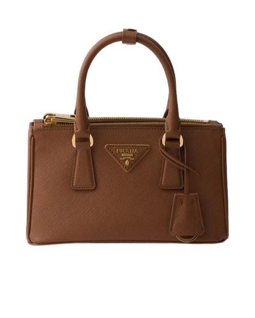 Prada Brown Galleria Mini Saffiano Leather Bag