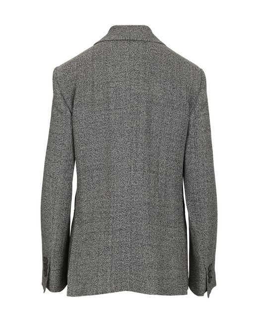 Emporio Armani Gray Double-Breasted Blazer
