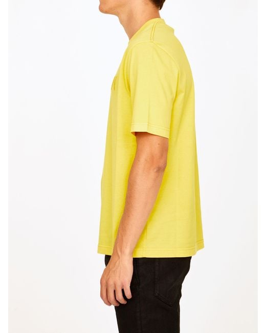 Lanvin Yellow Logo Details Short-Sleeved T-Shirt for men