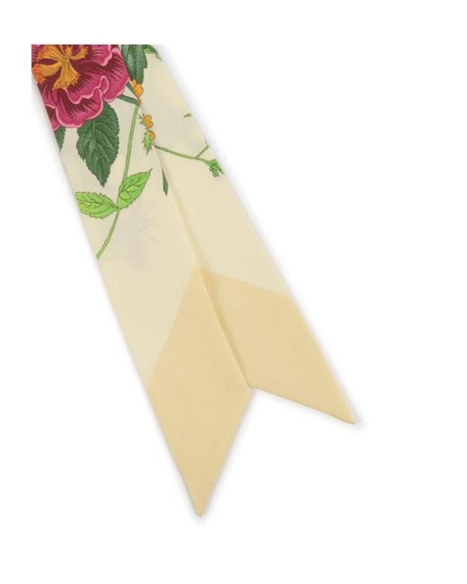 Gucci Multicolor Printed Twill Neck Bow
