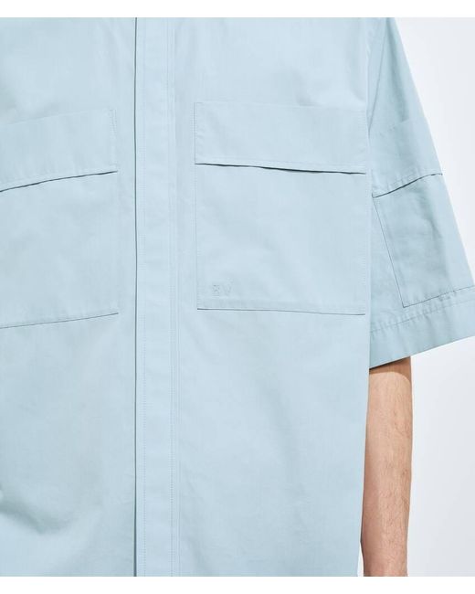 Bottega Veneta Blue Cotton Poplin Shirt for men
