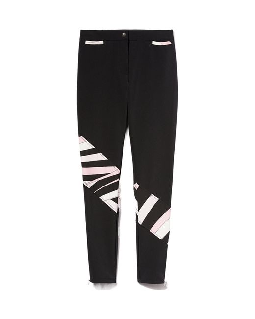 Emilio Pucci Black Iride-Print Trousers