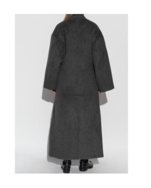 Entire studios Black V-Neck Wool Coat