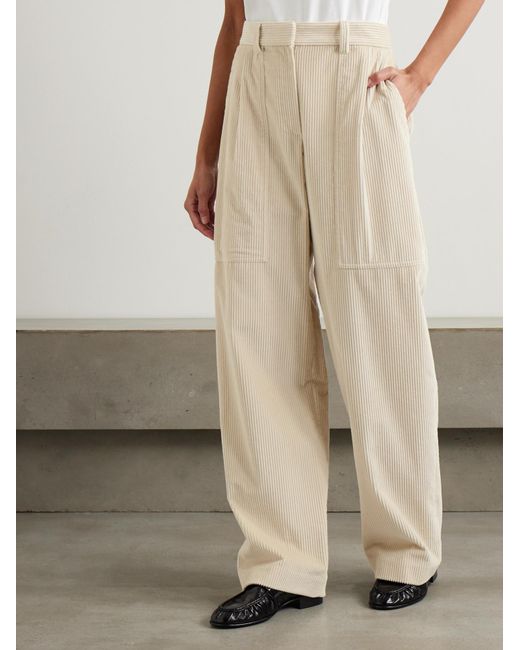 Brunello Cucinelli Natural Belt-Loop Casual Pants