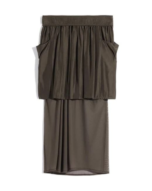 Lemaire Gray Pockets Draped Asymmetric Skirt