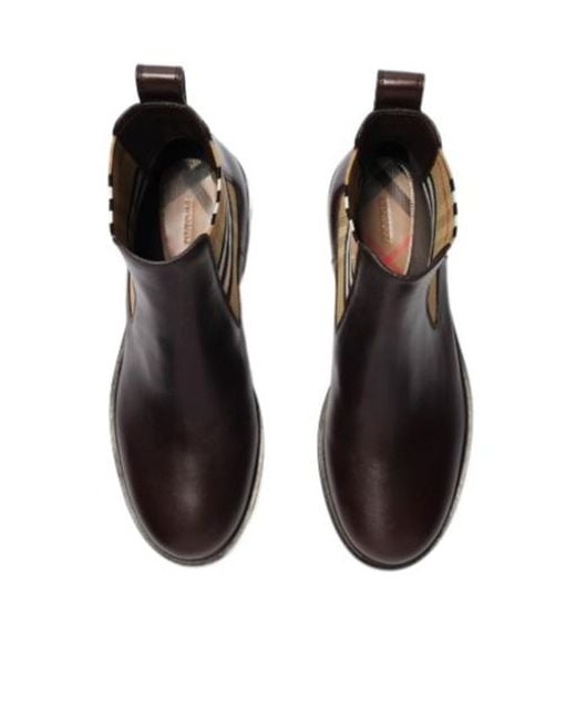 Burberry Brown Pembroke Checked Ankle Boots for men