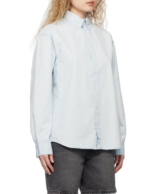Maison Kitsuné Blue Chillax Print Relaxed Shirt for men