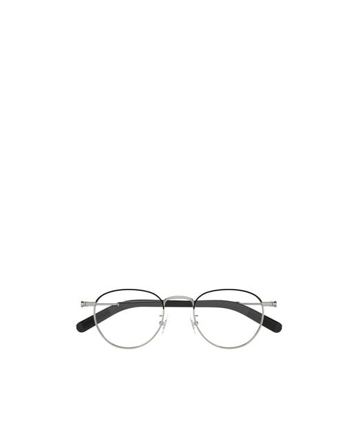 Montblanc White Eyewear Round Frame Glasses for men