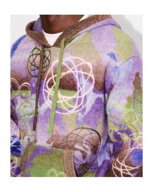 KENZO Gray X Futura 2000' Knitted Hoodie for men